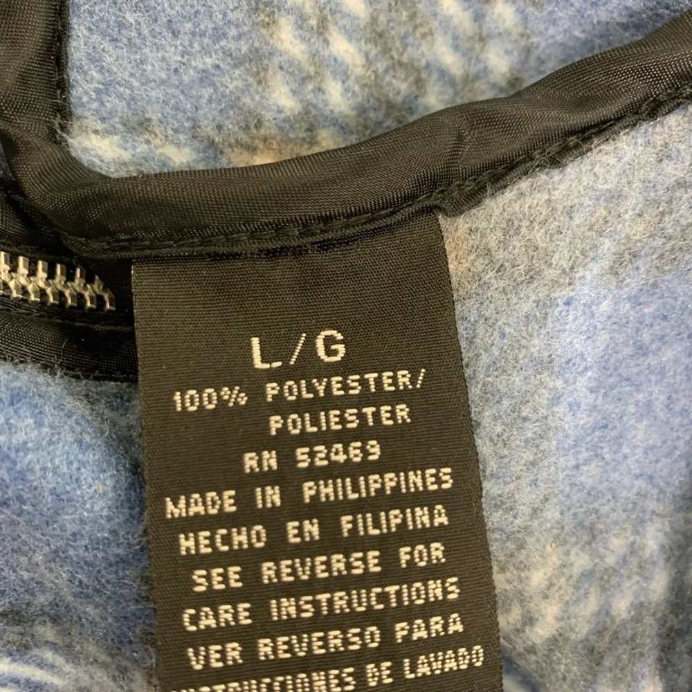 Impact NWT‎ Plaid Vest with Pockets Blue White Size L